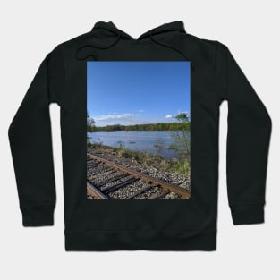 Railroad Tracks by the River Hoodie